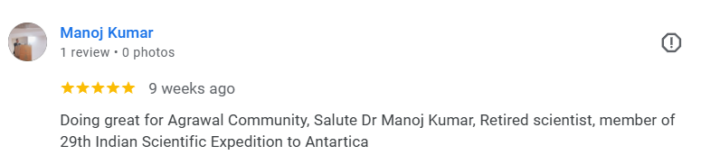 Google review screenshot by Manoj Kumar for Dr. Ajay Agrawal Clinic