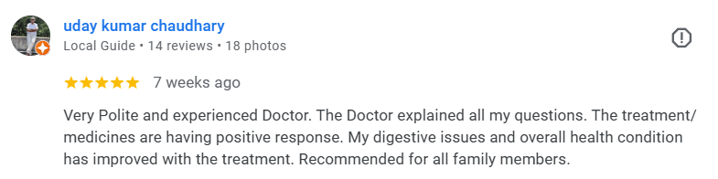 Google review screenshot by Uday Kumar Chaudhary for Dr. Ajay Agrawal Clinic